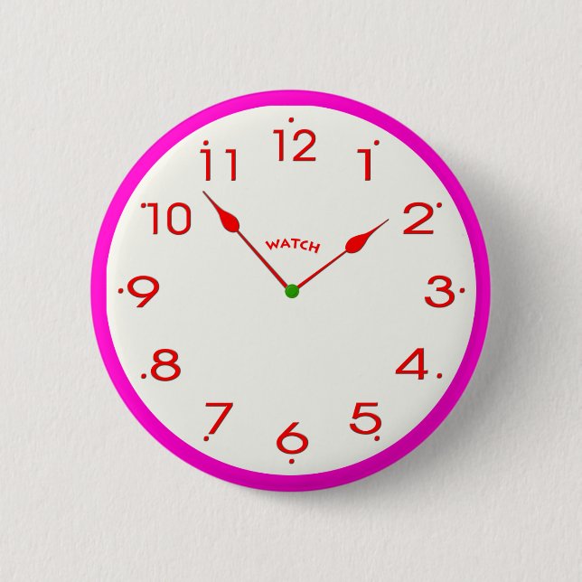 clock face_02 6 cm round badge (Front)
