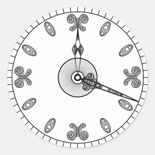 Clock Face Classic Round Sticker (Front)