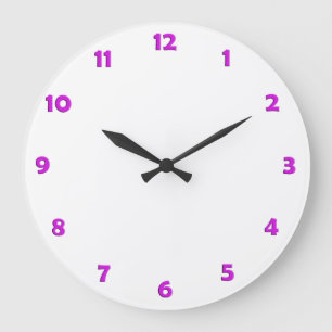 Clock Face Numbers - neon pink