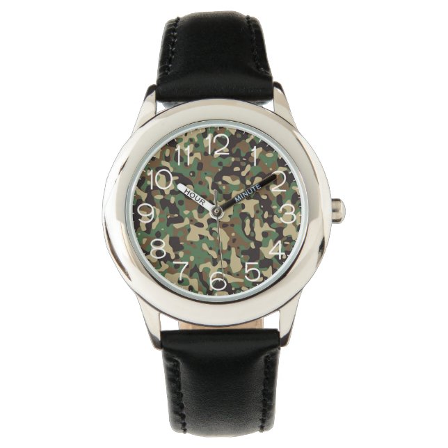 Clock Face On Camo Watch (Front)