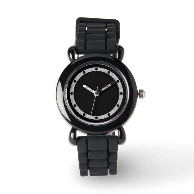 Clock Face Ring Dots silver for your design Watch (Front)