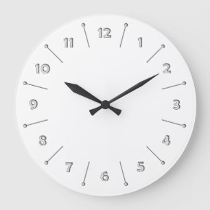 Clock Face Stripes & Numbers - white stamp