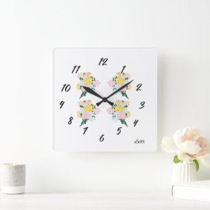 Clock : flower bouquets
