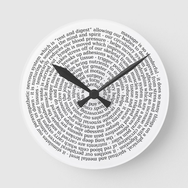 Clock  for  massage therapist (Front)