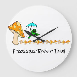 Clock Frogging Ribbit Time Mushroom
