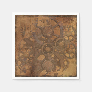 Clock Gears Steampunk Art Napkin