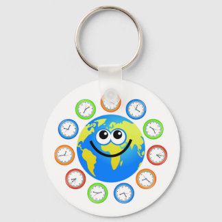 Clock Globe Key Ring