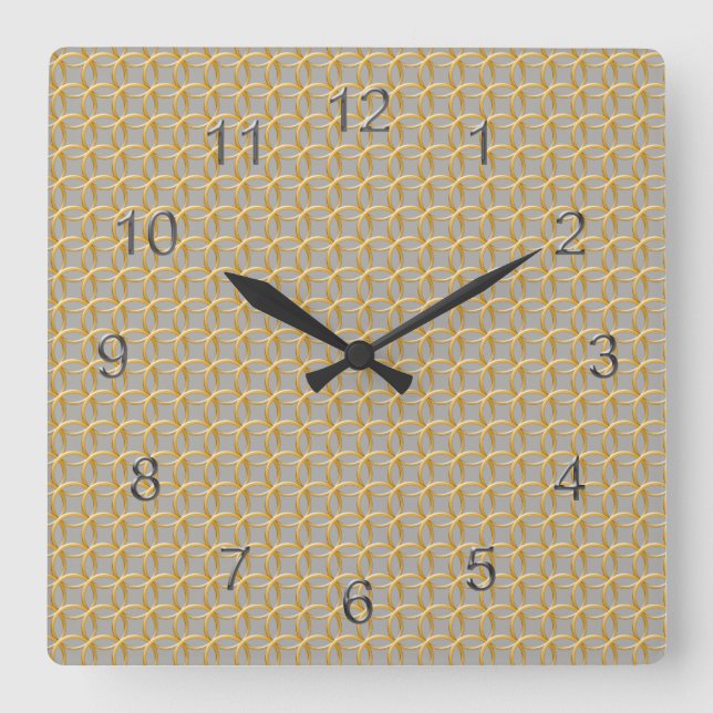 Clock - Golden Links Chain Mail on Gray (Front)