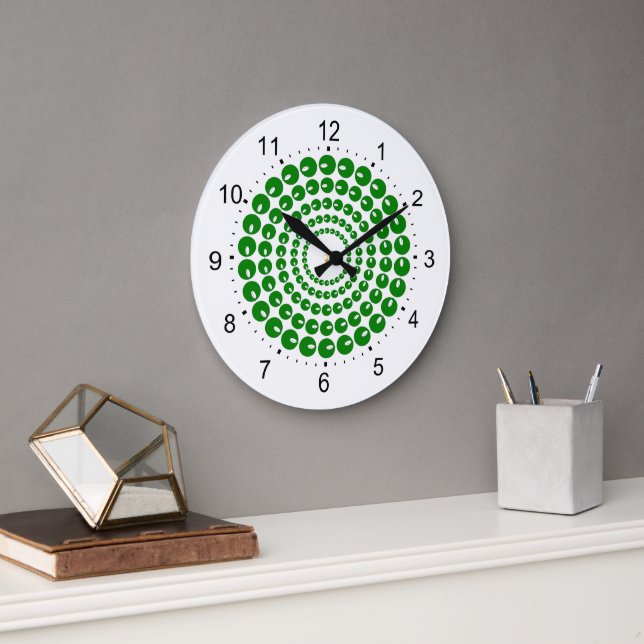 Clock - Green Concentric Circles of Beads (Office)