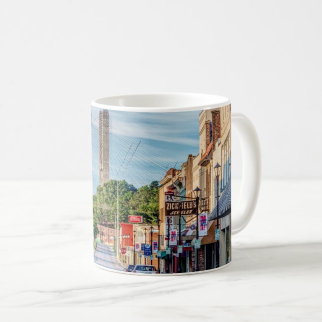 Clock In Downtown Cape Girardeau Coffee Mug (Front Right)