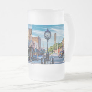 Clock In Downtown Cape Girardeau Frosted Glass Bee Beer Mug
