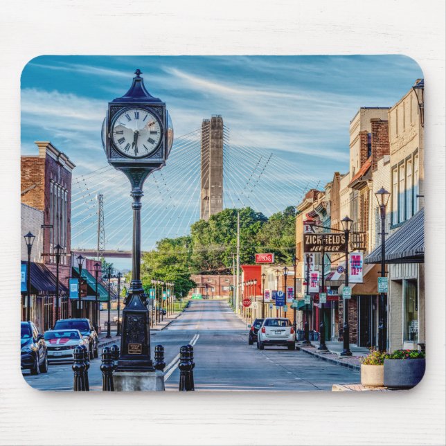 Clock In Downtown Cape Girardeau Mouse Mat (Front)