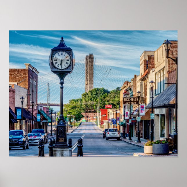 Clock In Downtown Cape Girardeau Poster (Front)