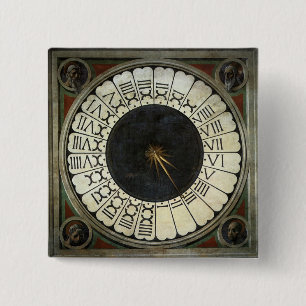Clock in the Duomo by Paolo Uccello 15 Cm Square Badge