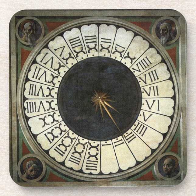 Clock in the Duomo by Paolo Uccello Coaster (Front)