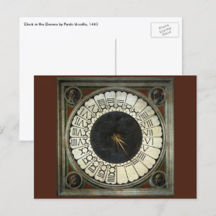 Clock in the Duomo by Paolo Uccello Postcard