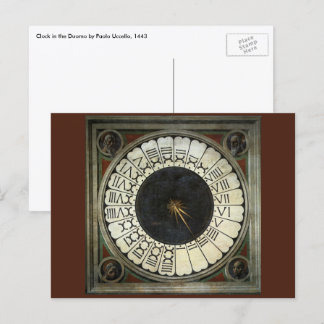 Clock in the Duomo by Paolo Uccello Postcard