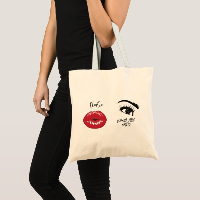 Clock It & Good Vibes Chic Tote Bag (Front (Product))