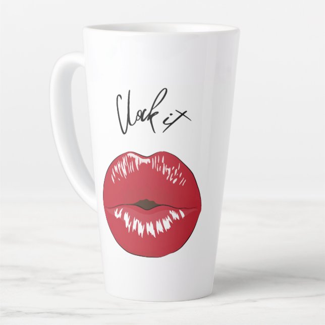 Clock It Sassy Lips Mug (Left Angle)