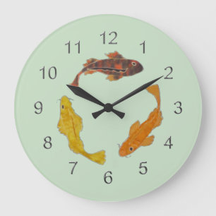 Clock - Koi Swimming in Circle