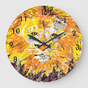 Clock/Lion Large Clock