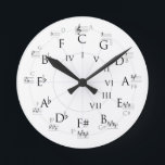 Clock-Music Theory Circle of Fifths Treble Clef Round Clock<br><div class="desc">Music Theory advanced circle of fifths treble clef with key signatures</div>