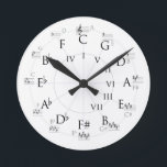 Clock-Music Theory Circle of Fifths Treble Clef Round Clock<br><div class="desc">Music Theory advanced circle of fifths treble clef with key signatures</div>
