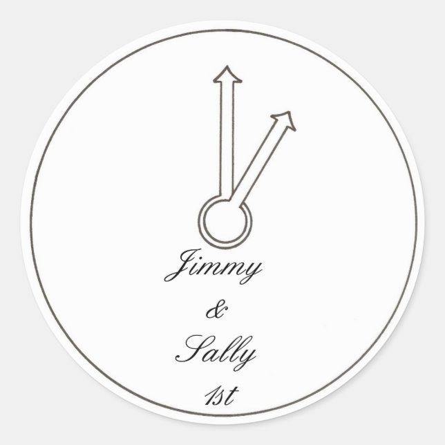 Clock One Oclock First Year Anniversary Stickers (Front)