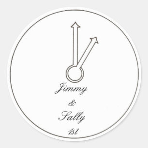 Clock One Oclock First Year Anniversary Stickers
