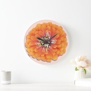 Clock - Orange Zinnia