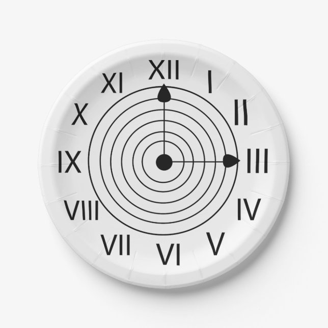 Clock Party Paper Plate (Front)