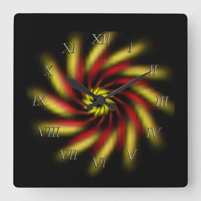 Clock - Pinwheel on Black (Front)