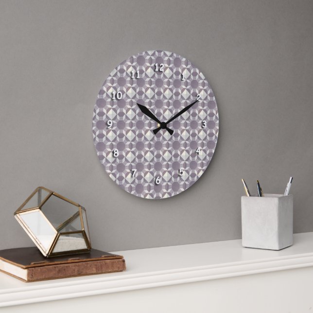 Clock - Purple Quilt Pattern (Office)