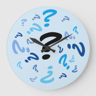 Clock - Question Marks in Blue