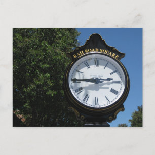 Clock Railroad sq. Santa Rosa, Ca. Postcard