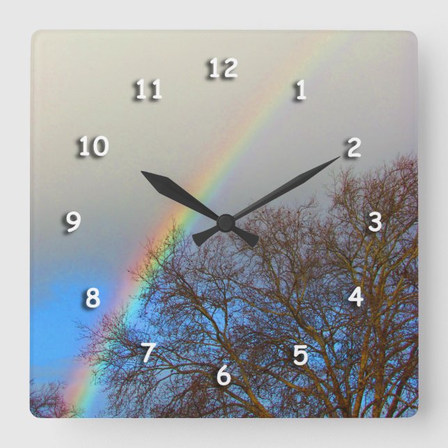 Clock - Rainbow Over Tree (Front)