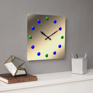 Clock - Retro 60s Golden Metallic Face