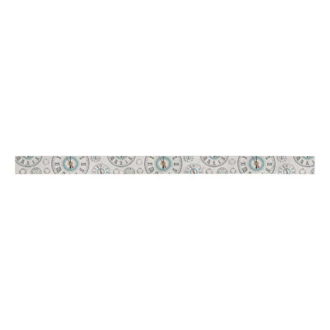 Clock Ribbon Grosgrain Ribbon (Front)
