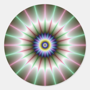 Clock Star Round Sticker