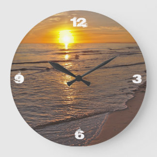 Clock: Sunset by the Beach Large Clock