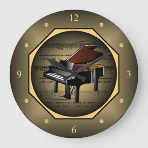 Clock-tagon ~ Piano ~ Sheet Music ~ Unique ~  Large Clock