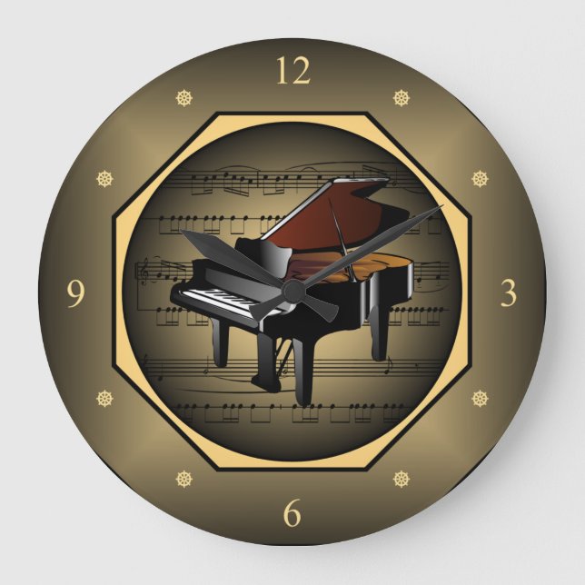 Clock-tagon ~ Piano ~ Sheet Music ~ Unique ~  Large Clock (Front)