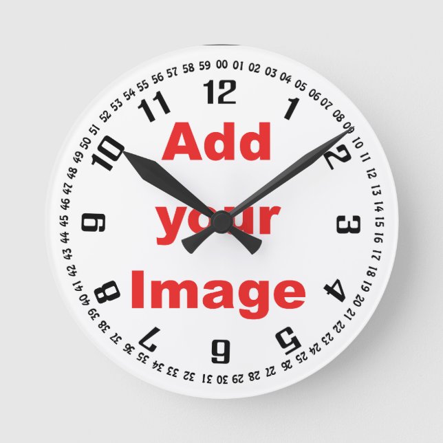 Clock template - Numbers & seconds- Add your Image (Front)
