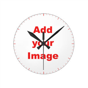 Clock template - Red markers - Add your Image