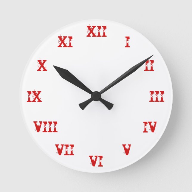 Clock Template: Roman Numerals: Broken Ghost Font (Front)