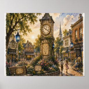 Clock That Gains Memories ,Plate RH-WC-013 Poster