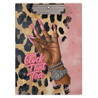 Clock That Tea Journal Clipboard