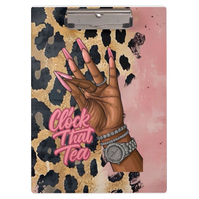 Clock That Tea Journal Clipboard (Front)