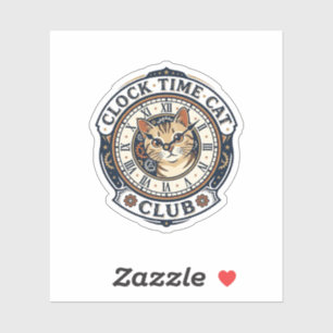 Clock Time Cat Cat Graphic Tee Art - Clock Time Ca