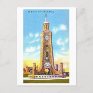 Clock Tower at Daytona Beach Vintage Postcard